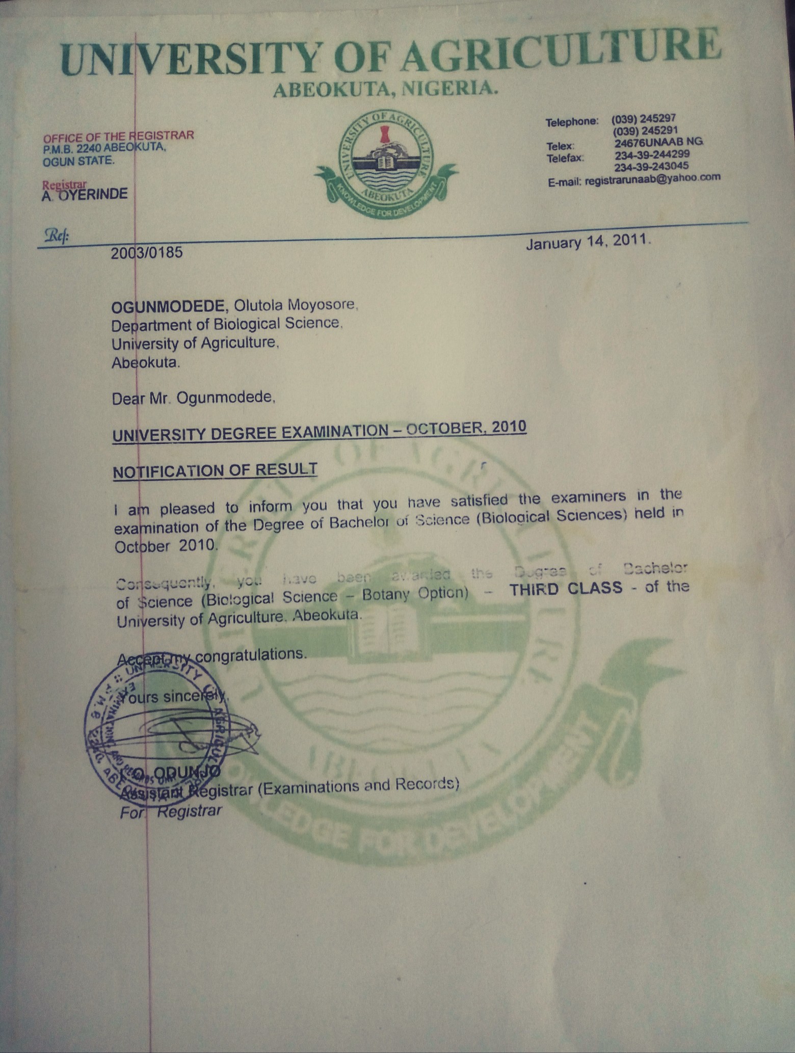 BSc Biological Science certificate badge